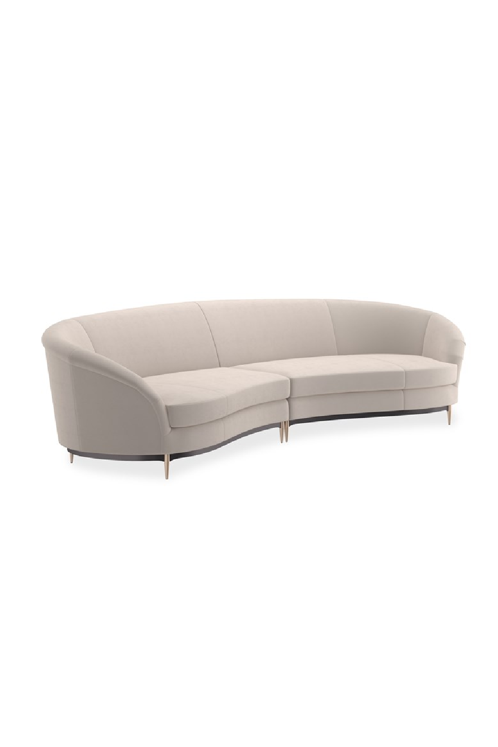   Beige Velvet Sectional Sofa | Oroa.com