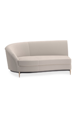   Beige Velvet Sectional Sofa | Oroa.com