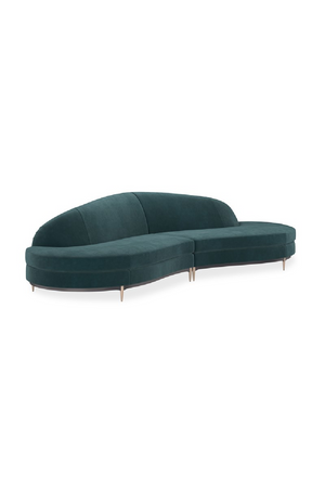   Green Velvet Sectional Sofa | Oroa.com