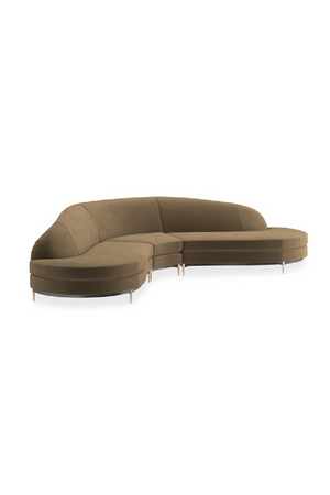   Brown Velvet Sectional Sofa | Oroa.com