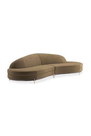  Brown Velvet Sectional Sofa | Oroa.com