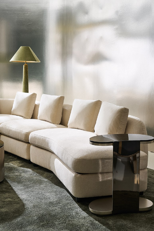   Ivory Linen Sectional Chair | Oroa.com