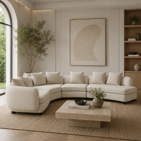   Ribbed Linen 4-Piece Sectional Sofa | Oroa.com