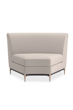   Beige Velvet Sectional Sofa | Oroa.com