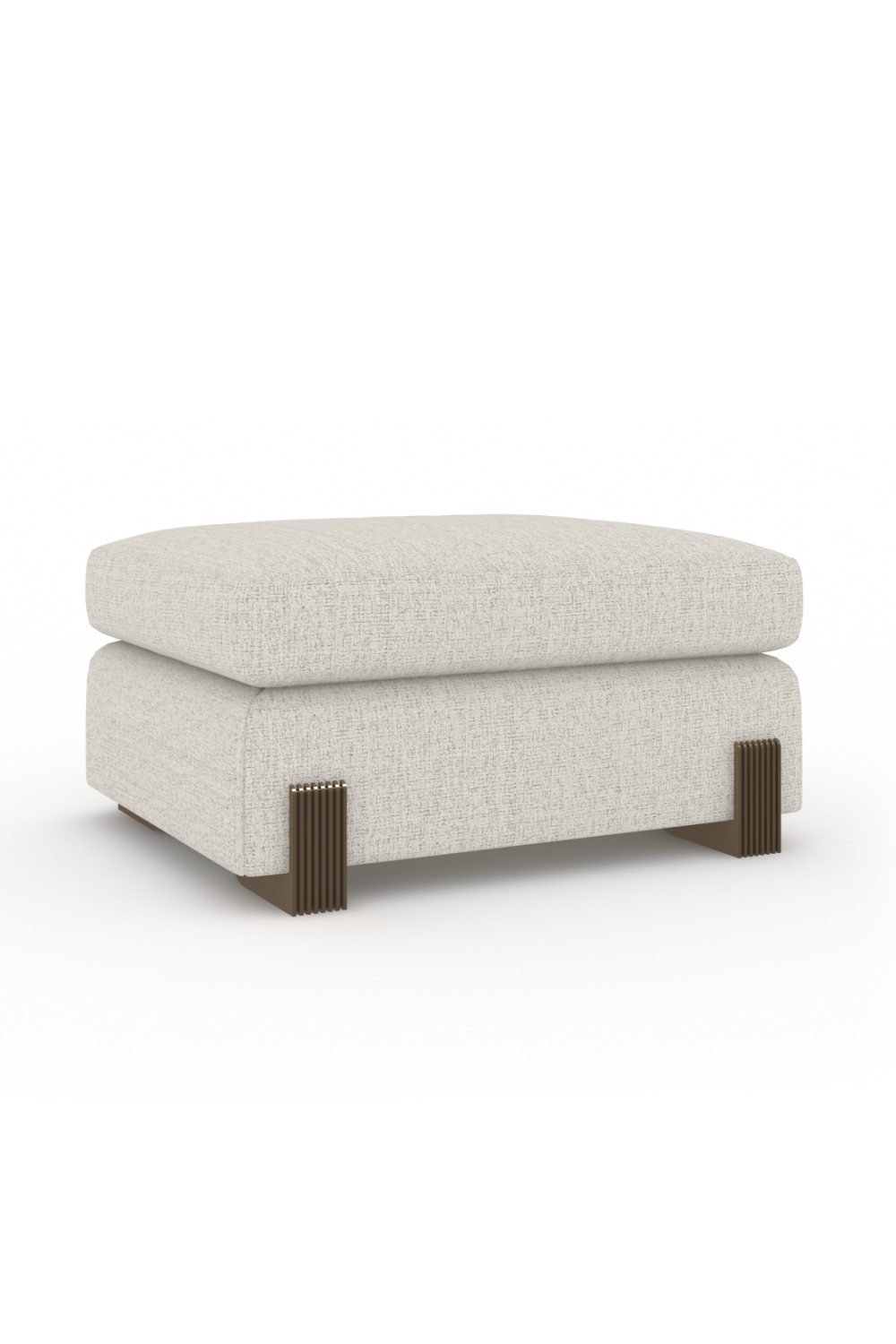   Cream Woven Fabric Ottoman | Oroa.com