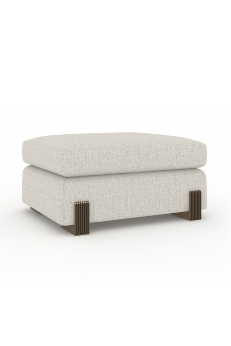   Cream Woven Fabric Ottoman | Oroa.com