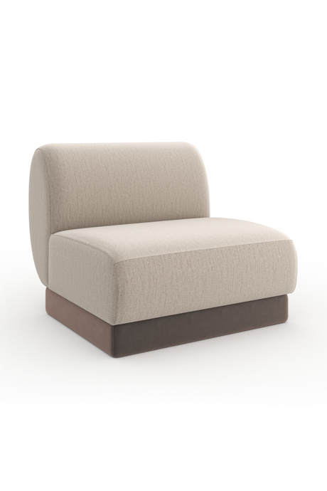   Beige Ribbed Linen Lounge Chair | Oroa.com
