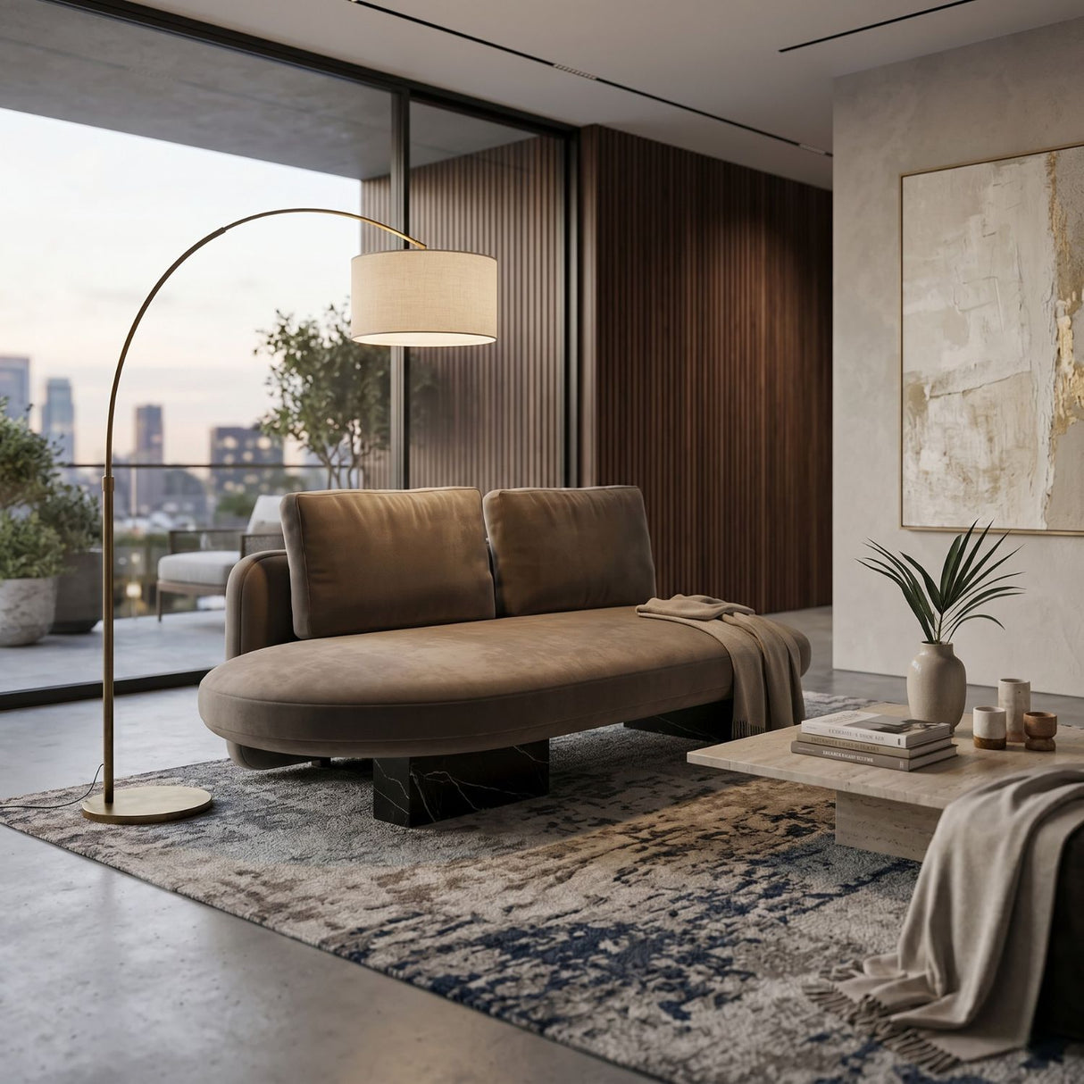   Taupe Velvet Bumper Sofa | Oroa.com