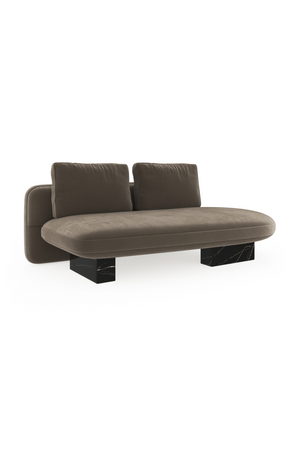   Taupe Velvet Bumper Sofa | Oroa.com