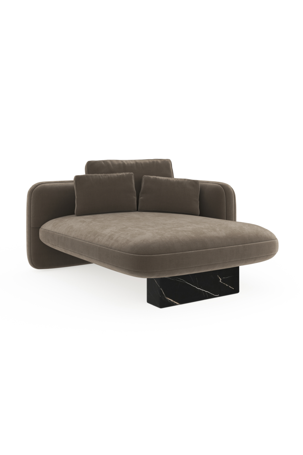   Taupe Velvet Right Chaise | Oroa.com