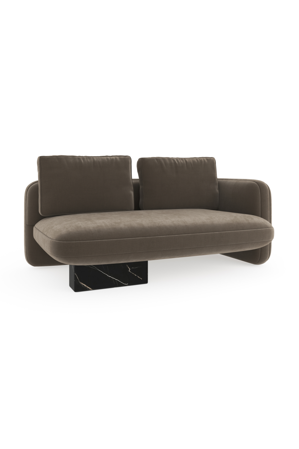   Taupe Velvet Loveseat | Oroa.com