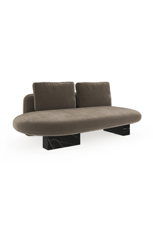   Taupe Velvet Bumper Sofa | Oroa.com