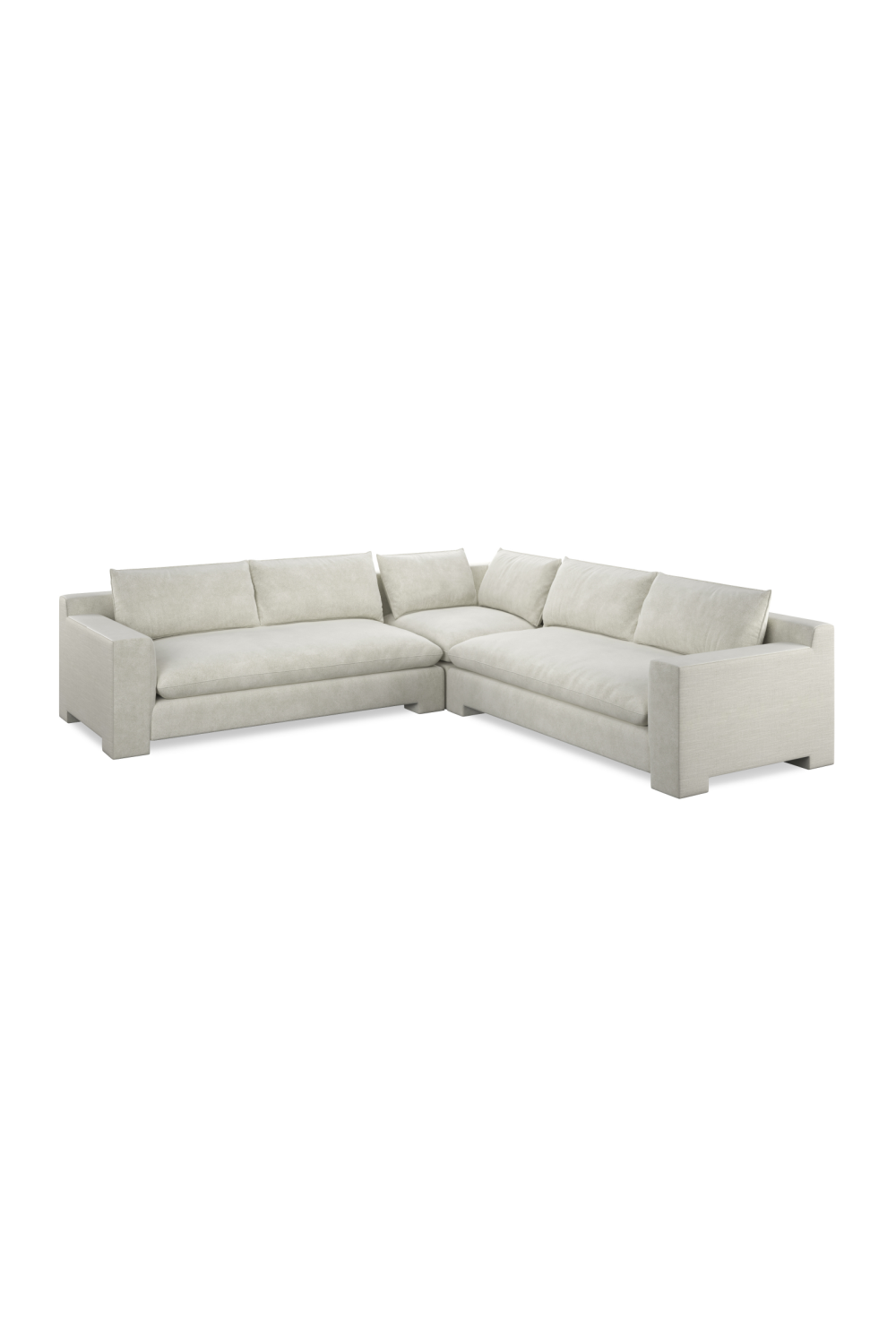   Ivory Velvet Sectional Sofa L | Oroa.com