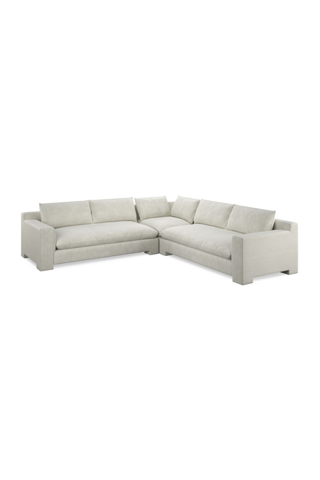   Ivory Velvet Sectional Sofa L | Oroa.com