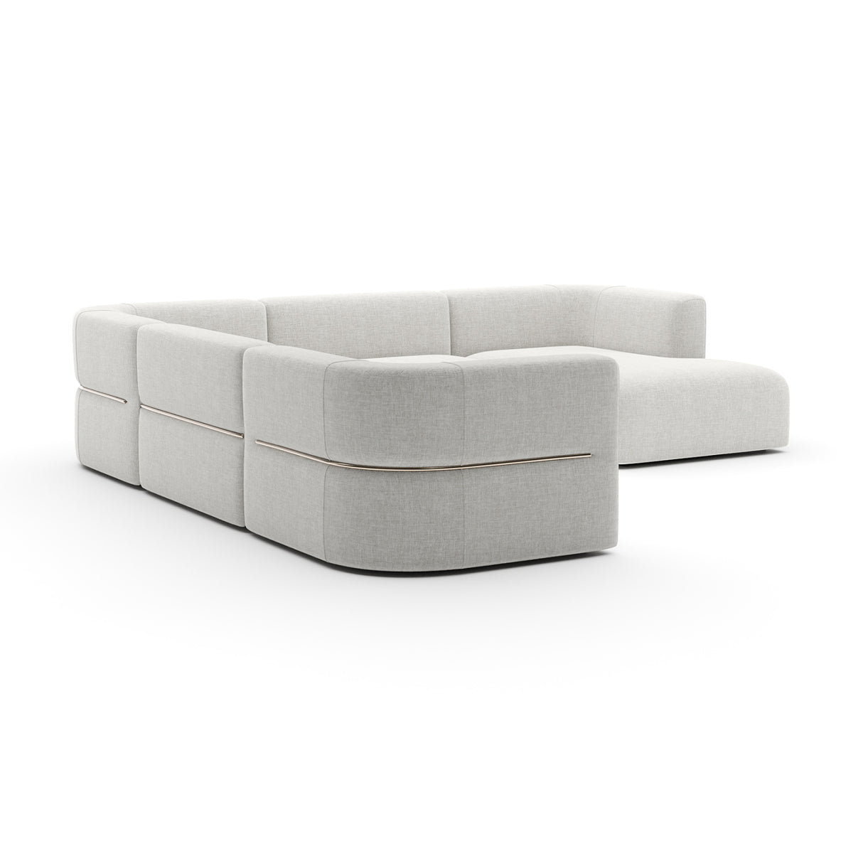   Ribbed Linen Sectional Chaise | Oroa.com