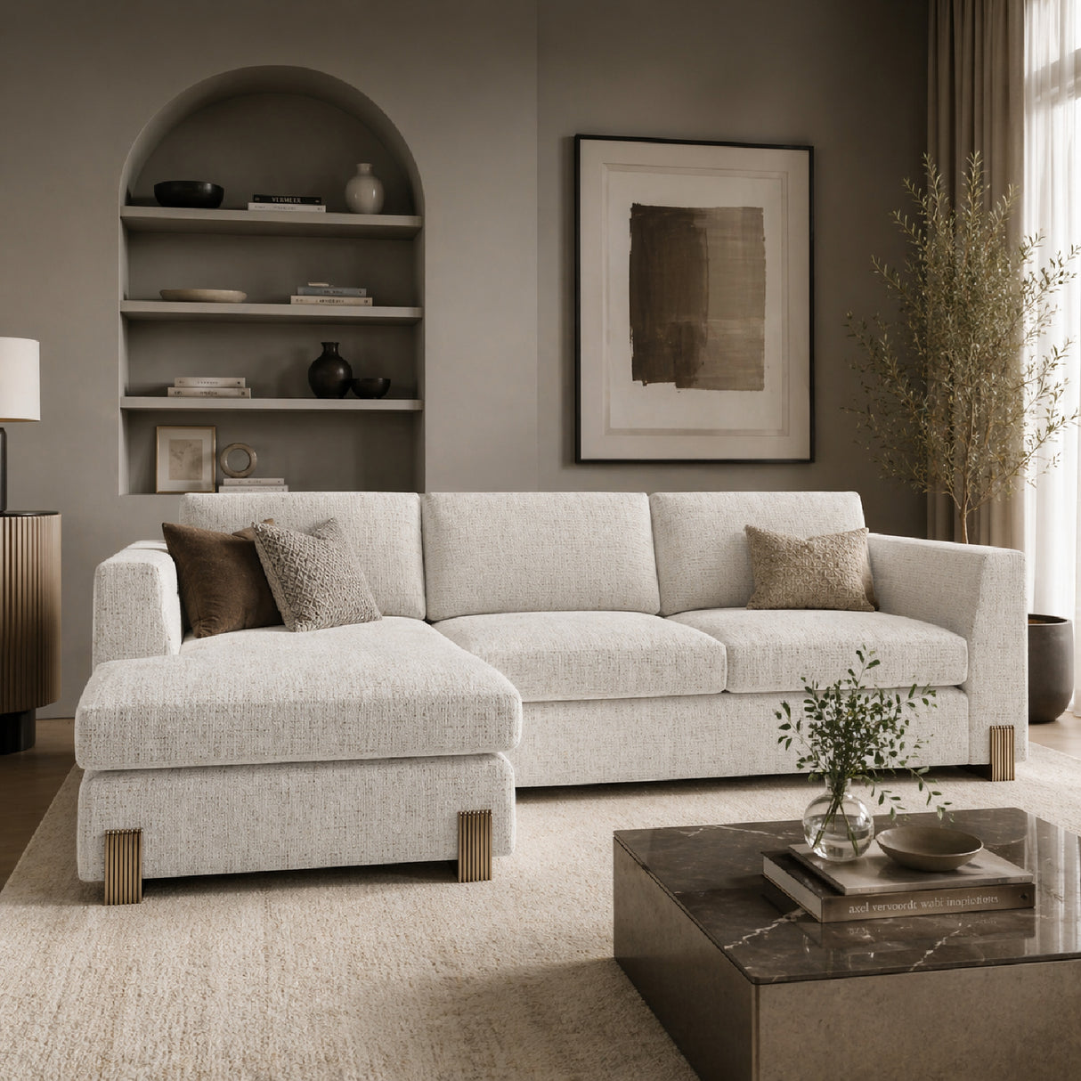   Beige Woven Chaise Lounge S | Oroa.com