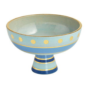   Hand-Painted Stoneware Pedestal Bowl M | Oroa.com