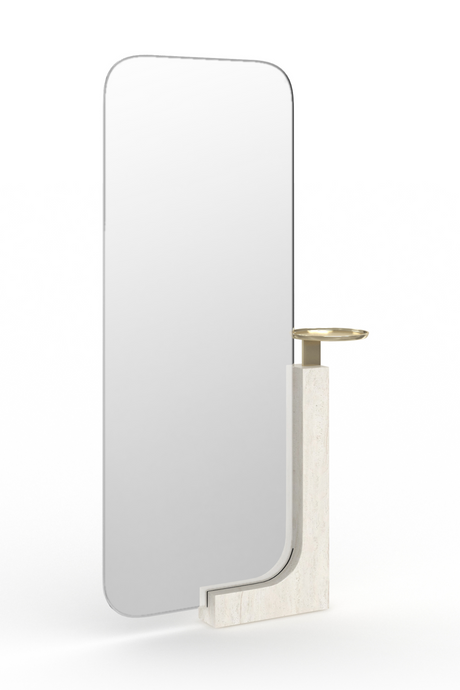   Travertine Stand Floor Mirror | Oroa.com