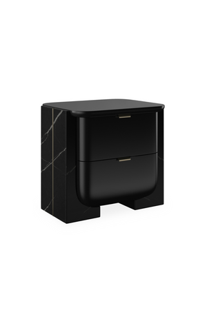   Black 2-Drawer Nighstand | Oroa.com