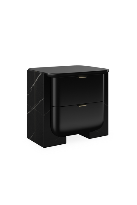   Black 2-Drawer Nighstand | Oroa.com