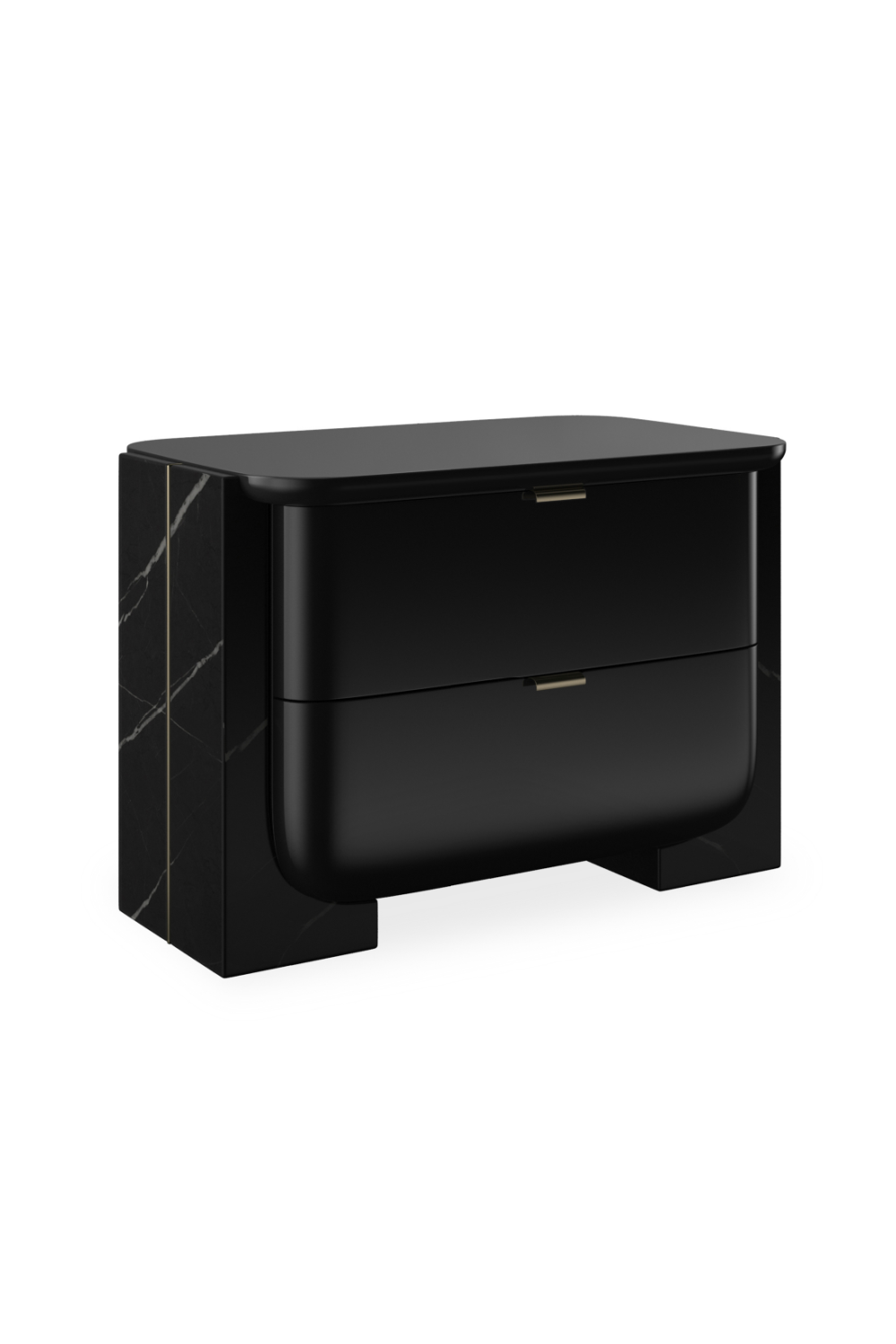   Black 2-Drawer Nighstand | Oroa.com
