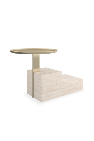   Travertine Base Nightstand | Oroa.com