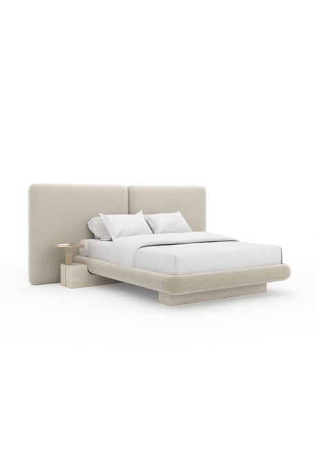   Ivory Velvet 2-Panel Queen Bed | Oroa.com