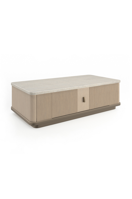   Reeded Oak 2-Door Cocktail Table | Oroa.com