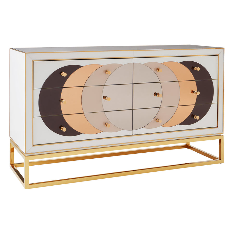   Mirrored Glass 6-Drawer Sideboard | Oroa.com