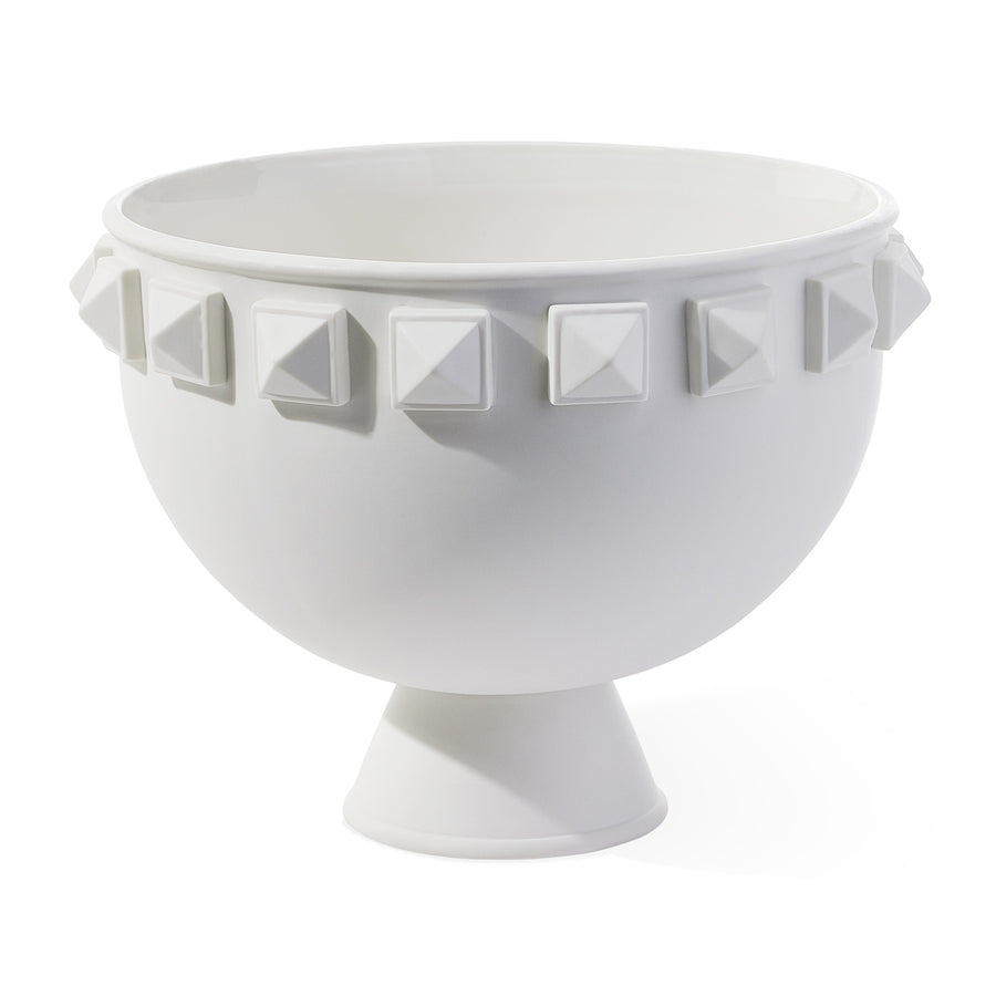   White Pocelain Pedestal Bowl L | Oroa.com