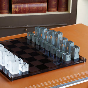   Smoked & Clear Acrylic Chess Set | Oroa.com