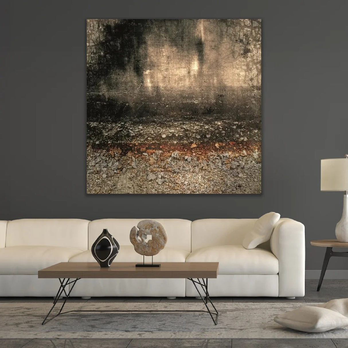   Weathered Earth-Toned Abstract Art | Oroa.com