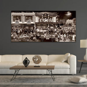   City Crowd Photographic Sepia Art | Oroa.com