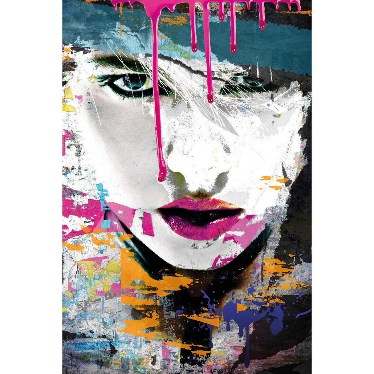   Multicolored Face Modern Photographic Art | Oroa.com