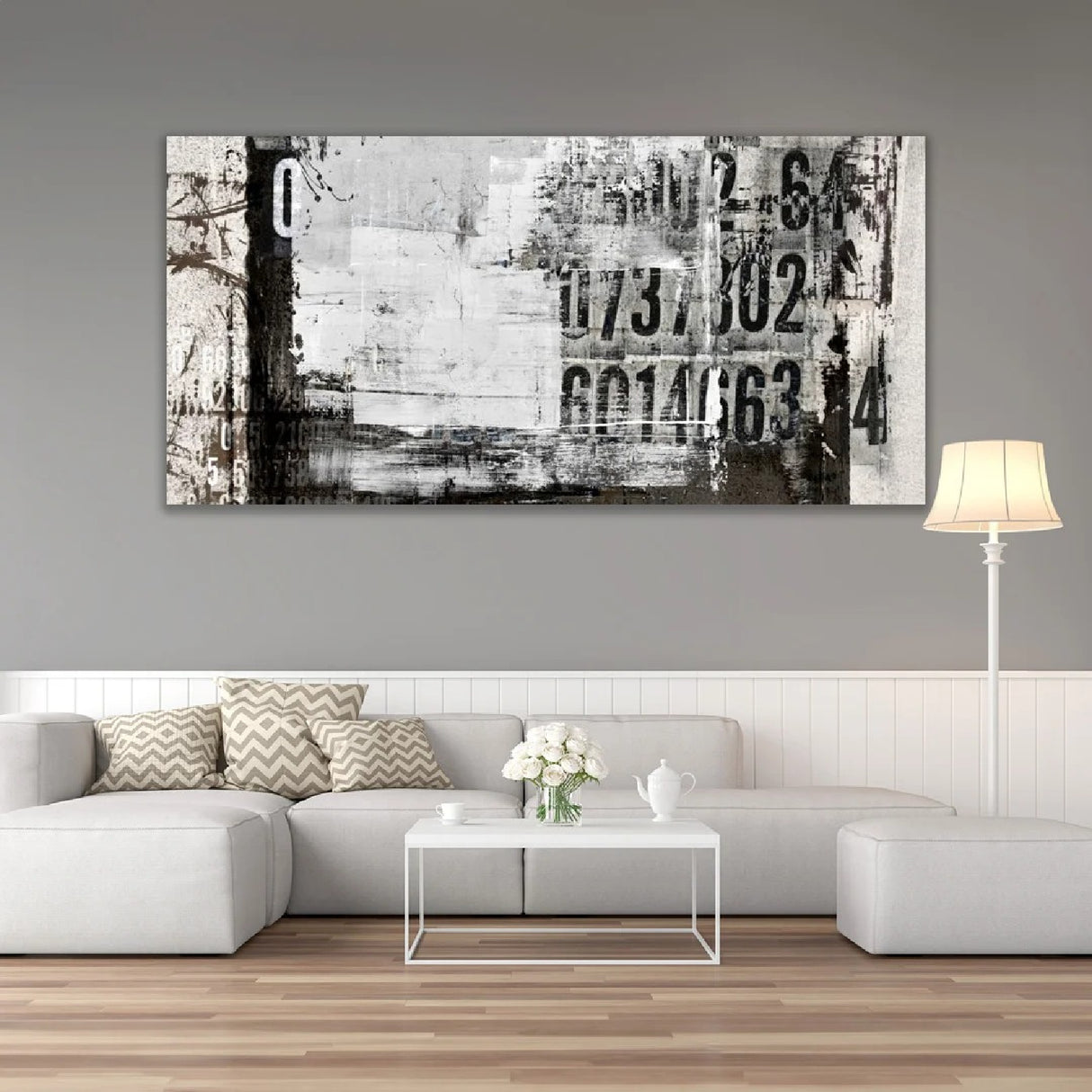   Gray & White Abstract Art | Oroa.com