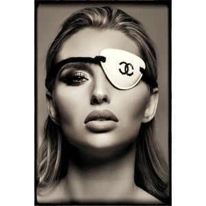   Modern European furniture - Monochrome Eye-patched Woman Portrait - www.oroa.com | Oroa.com