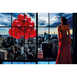   Red Gowned Girl Photographic Art | Oroa.com
