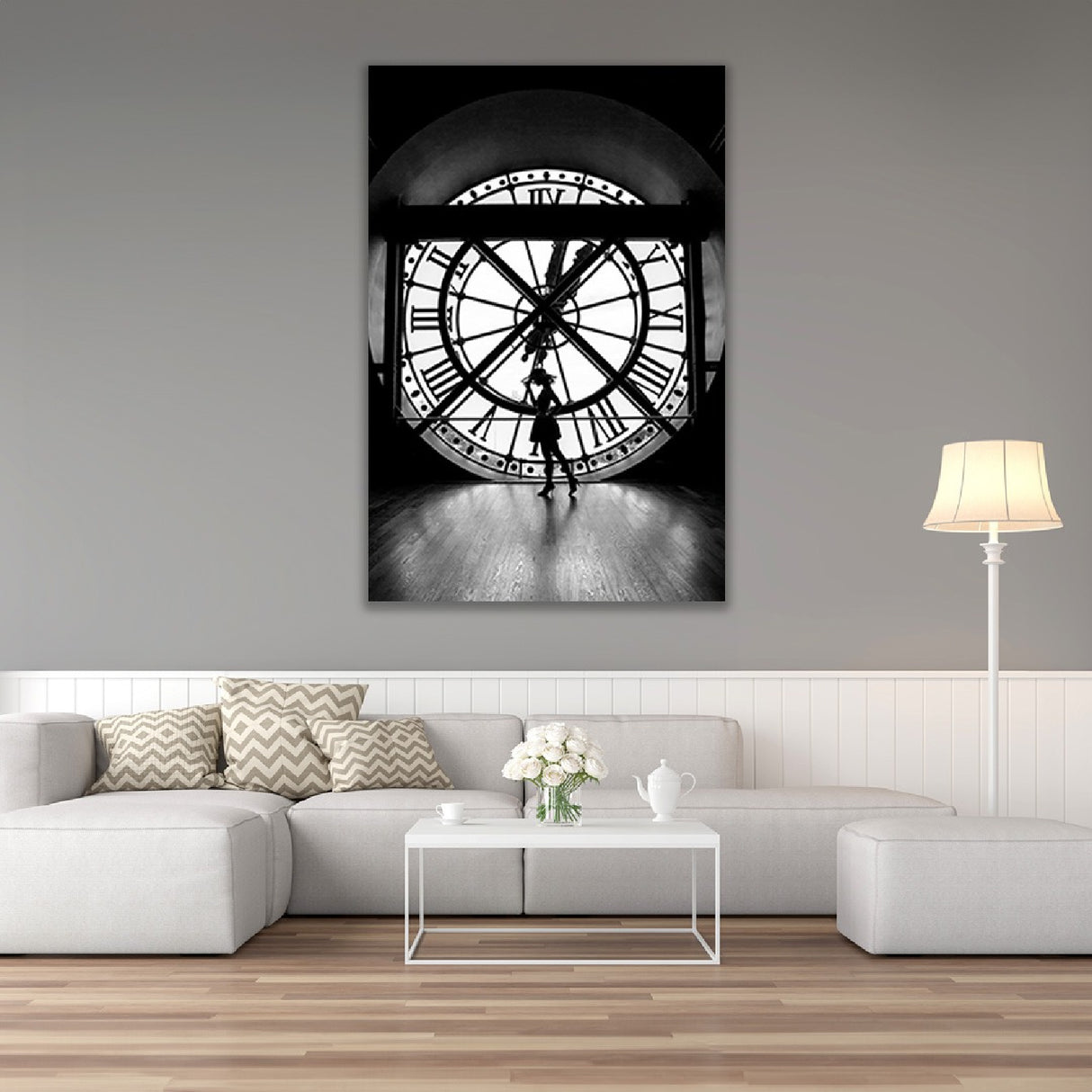   Black & White Clock Photographic Art | Oroa.com