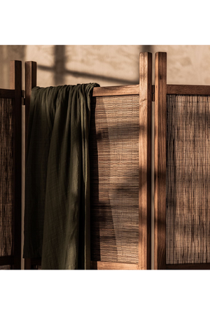   Teak Framed Coconut Leaf Divider | Oroa.com