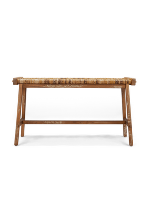   Two-Toned Woven Abaca Bench | Oroa.com