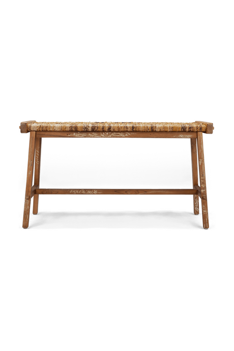   Two-Toned Woven Abaca Bench | Oroa.com