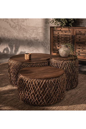   Round Abaca Coffee Table Set (3) | Oroa.com