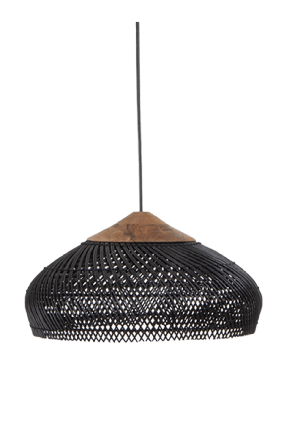   Black Braided Rattan Pendant Lamp | Oroa.com