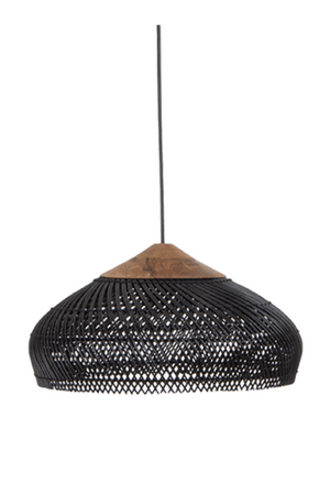   Black Braided Rattan Pendant Lamp | Oroa.com