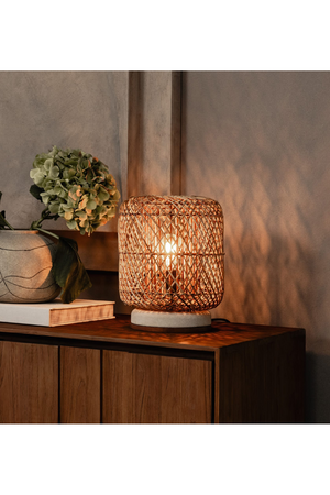   Rattan Cylindrical Table Lamp | Oroa.com