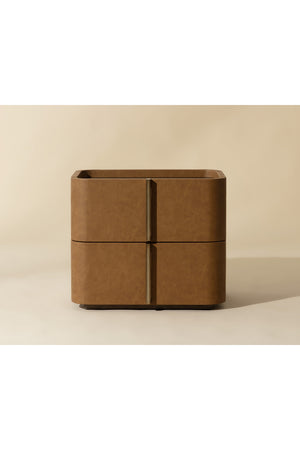  Modern European furniture - Leather-Look 2-Drawer Nightstand - www.oroa.com | Oroa.com