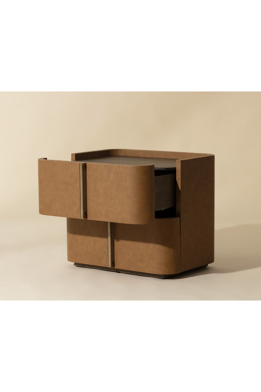   Modern European furniture - Leather-Look 2-Drawer Nightstand - www.oroa.com | Oroa.com