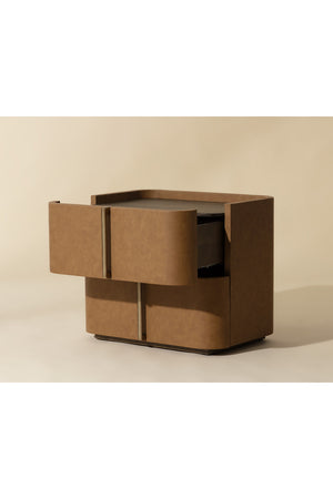   Modern European furniture - Leather-Look 2-Drawer Nightstand - www.oroa.com | Oroa.com