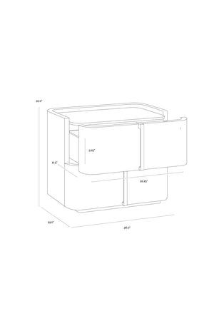   Modern European furniture - Leather-Look 2-Drawer Nightstand - www.oroa.com | Oroa.com