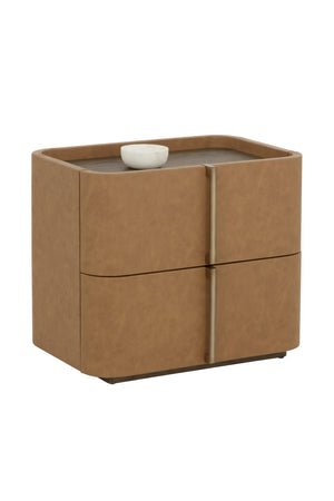   Modern European furniture - Leather-Look 2-Drawer Nightstand - www.oroa.com | Oroa.com